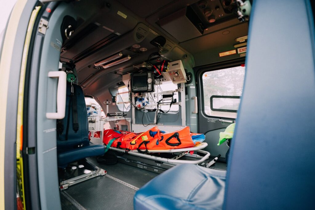 Emergency responders work at the scene of a crashed bus on the A81 autoroute in Sarthe, France.