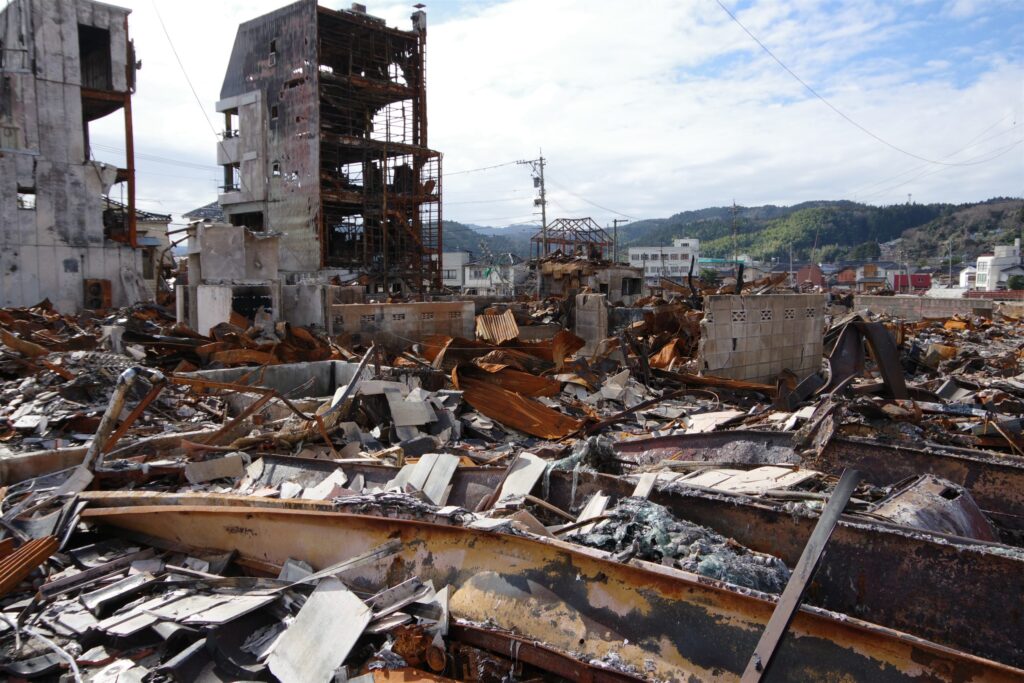 Rescuers search through collapsed buildings in Suzu, Ishikawa Prefecture, after the 7.6 magnitude earthquake devastated the Noto Peninsula.