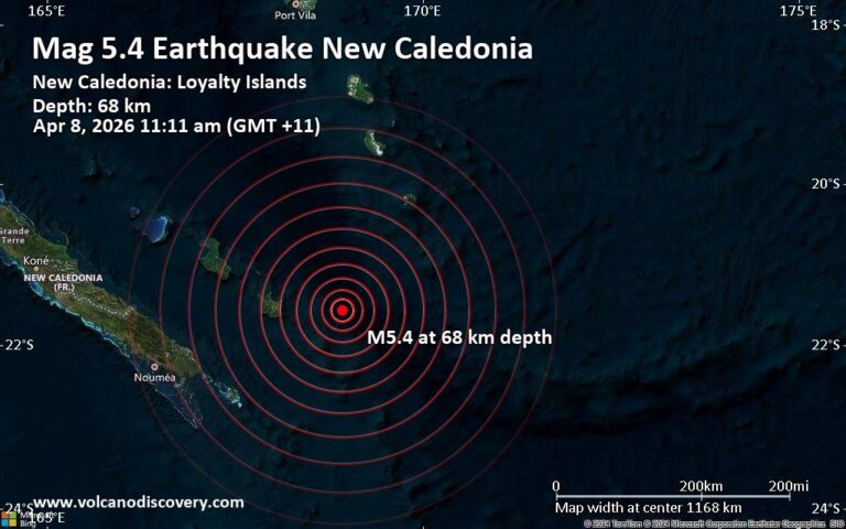 5.0 Magnitude Earthquake Strikes Near Loyalty Islands at Shallow Depth