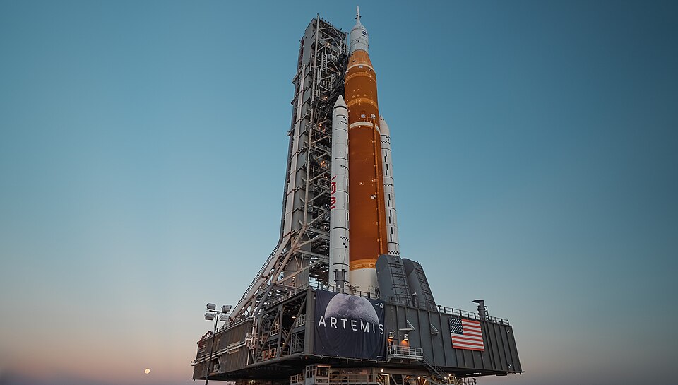 Space Launch System Rocket On Launch Pad At Kennedy Spa