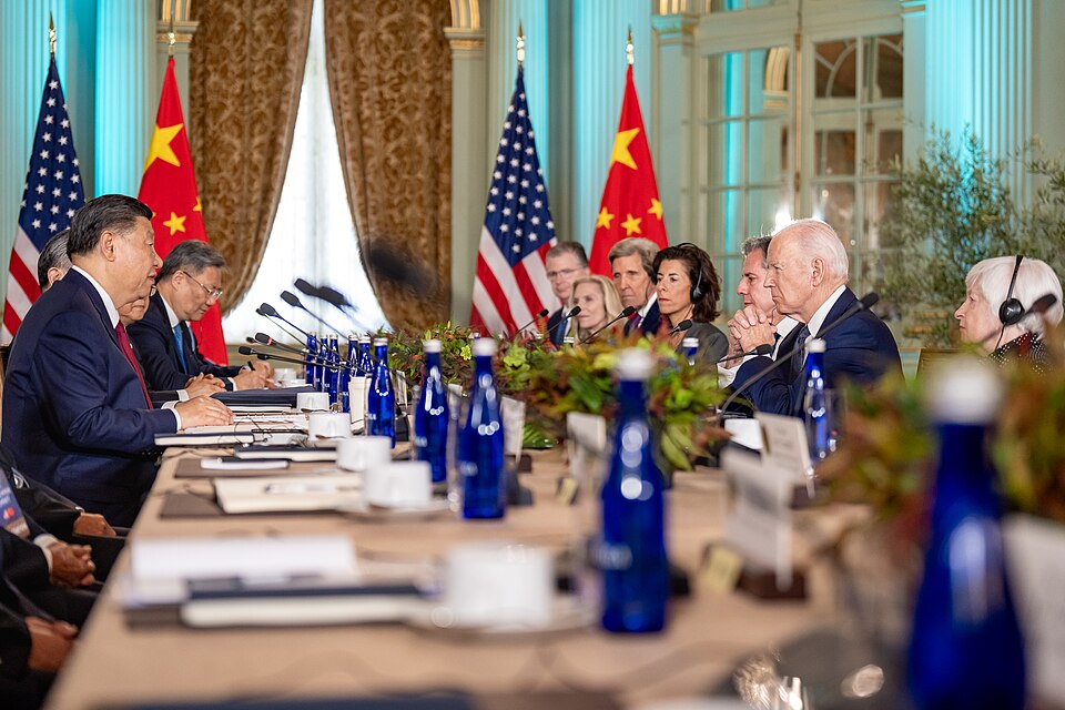 China United States Flags Diplomacy